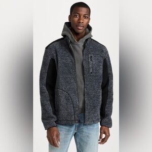 NEW RVCA Zach Allen Zip Up Men’s Sherpa Fleece Black Grey